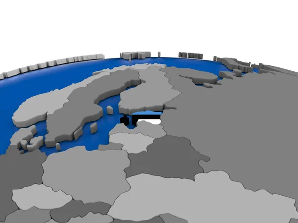 Estonia sul globo 3D — Foto Stock