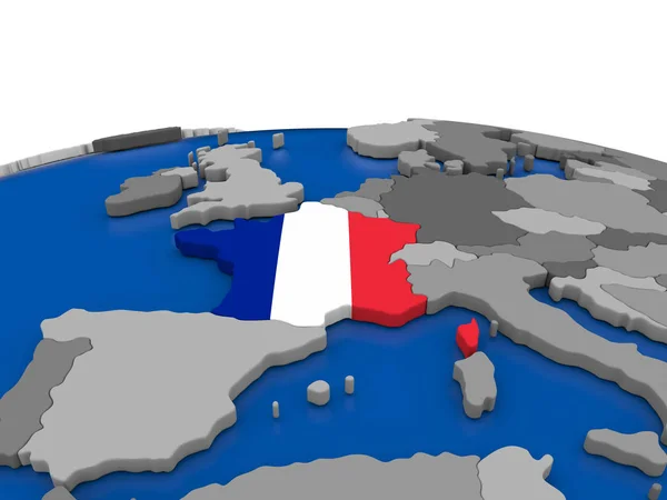 France on 3D globe — Φωτογραφία Αρχείου