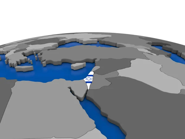 Israel on 3D globe — Stock Photo, Image