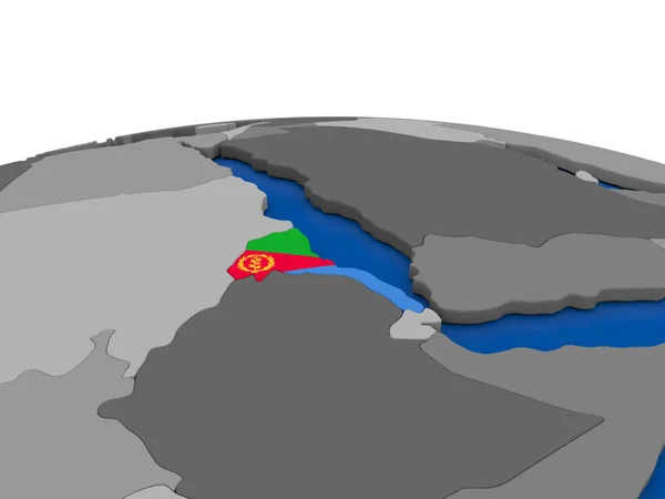 Eritrea sul globo 3D — Foto Stock