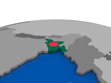 Bangladeş 3d Globe
