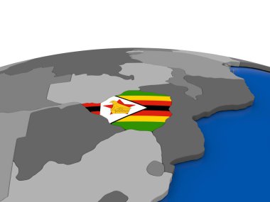 Zimbabwe on 3D globe