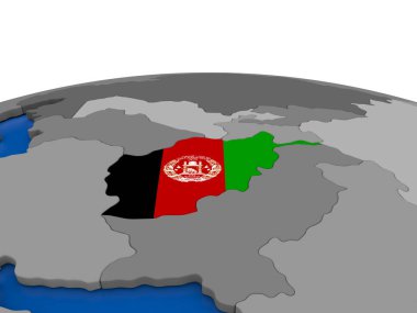 Afghanistan on 3D globe