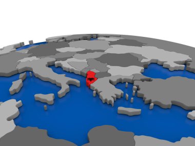 Arnavutluk 3d Globe