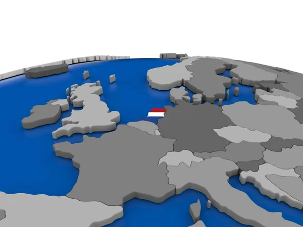 Nizozemsko na 3d zeměkouli — Stock fotografie