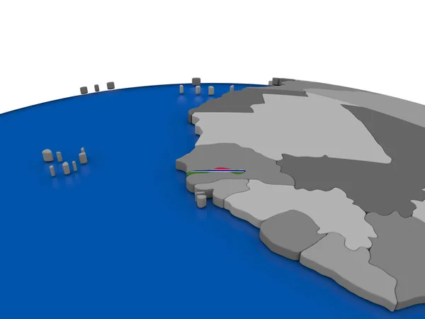 Gambia en 3D globo —  Fotos de Stock