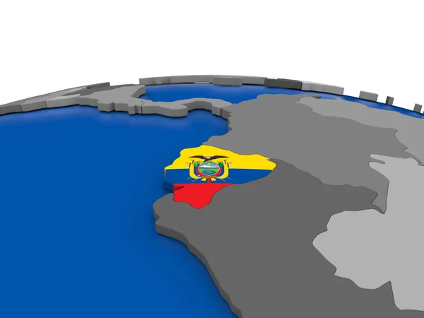 Ekvádor na 3d zeměkouli — Stock fotografie