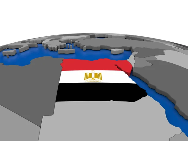 Egypte op de 3d bol — Stockfoto