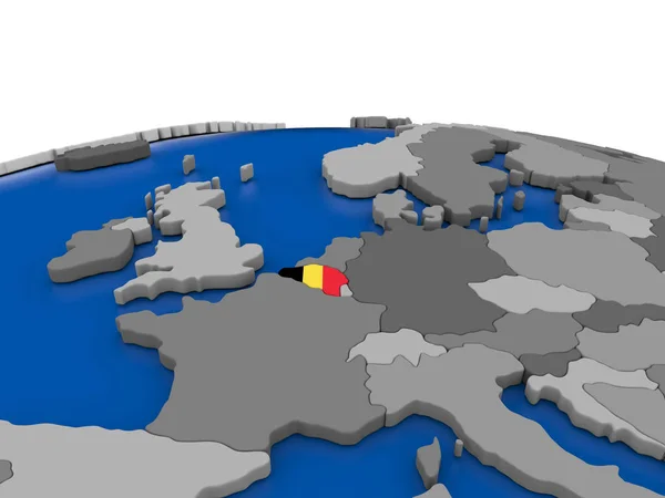 Belgien auf 3D-Globus — Stockfoto