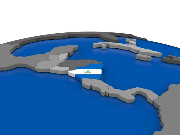Nicaragua a 3D-s földgömb — Stock Fotó