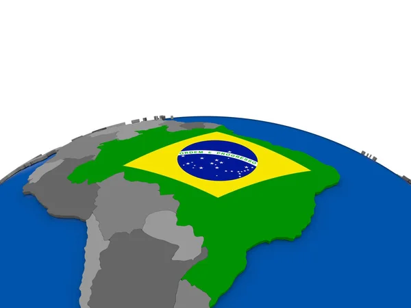 Brazylia na świecie 3d — Zdjęcie stockowe