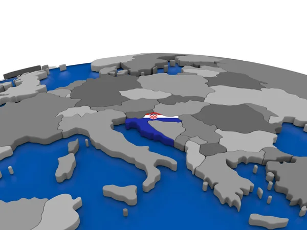 Хорватия на 3D глобусе — стоковое фото