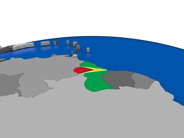 Guyana på 3d-klot — Stockfoto