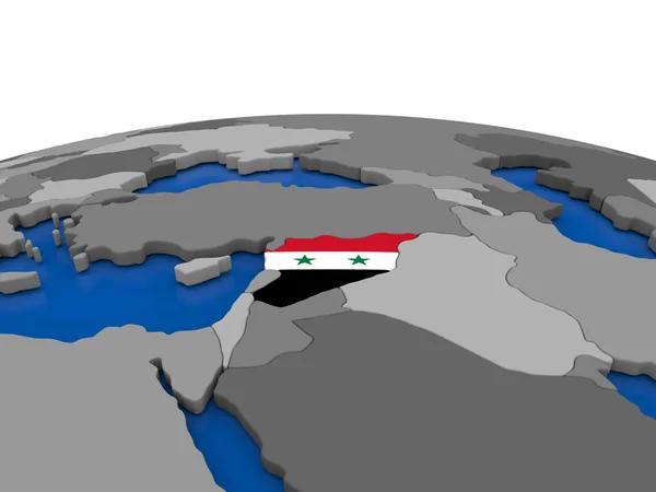 Syria na świecie 3d — Zdjęcie stockowe