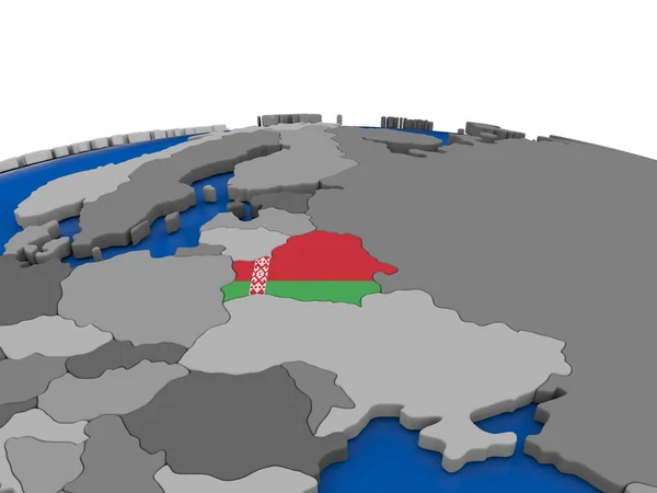 Belarus on 3D globe — Stok fotoğraf