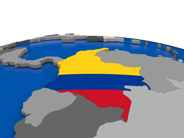 Kolumbien auf 3D-Globus — Stockfoto