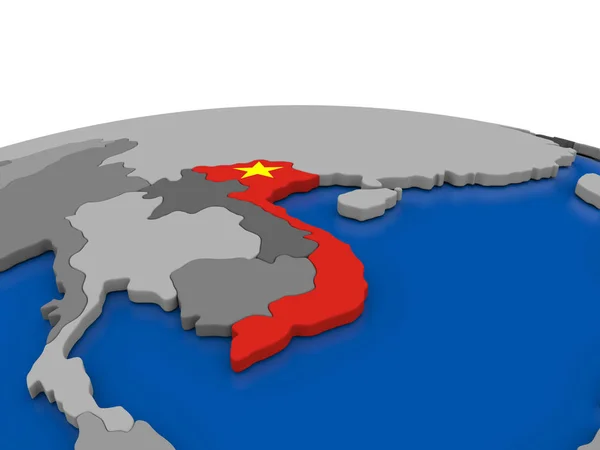 Vietnam on 3D globe — Stock Photo, Image