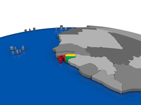 Guinea-Bissau på 3d-klot — Stockfoto