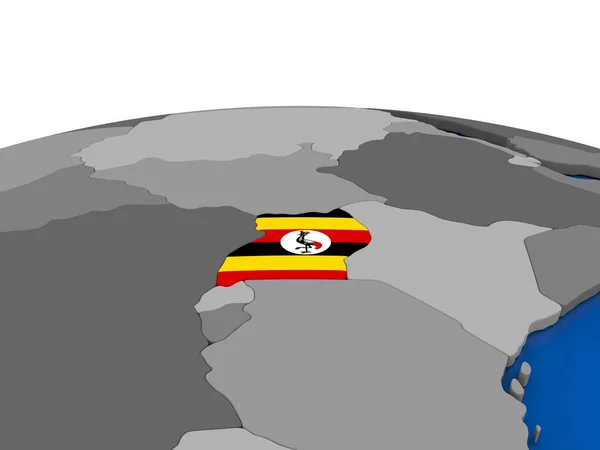 Uganda på 3d-klot — Stockfoto