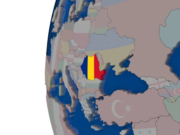 Roumanie avec drapeau national — Photo