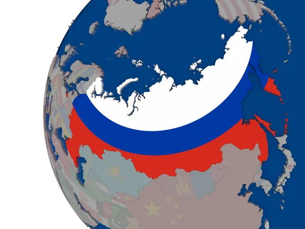 Rusland met nationale vlag — Stockfoto