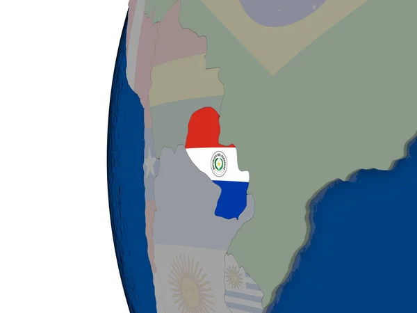 Парагвай с национальным флагом — стоковое фото