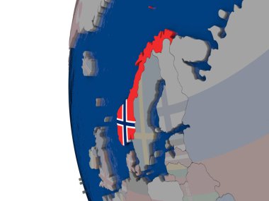 Norveç ulusal bayrak ile