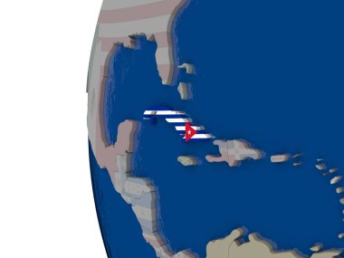 Küba ulusal bayrak ile