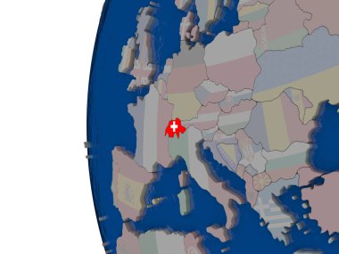 İsviçre ulusal bayrak ile