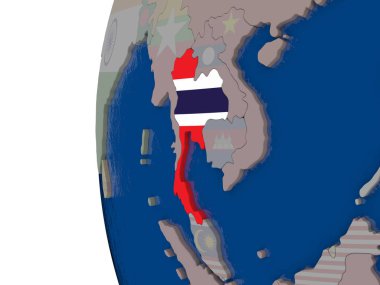 Tayland ulusal bayrak ile