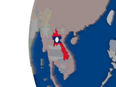 Laos ulusal bayrak ile