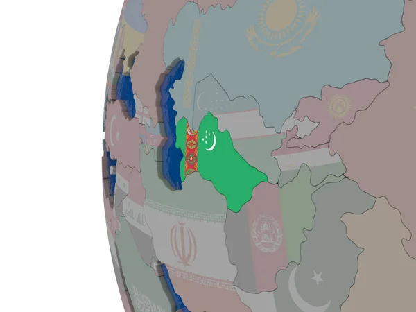 土库曼斯坦与国旗 — 图库照片