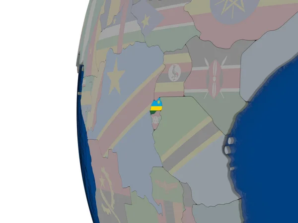 Rwanda met nationale vlag — Stockfoto