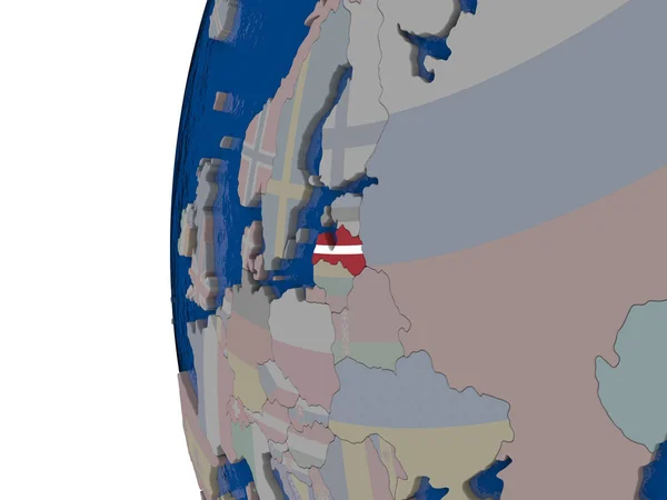 Letónia com bandeira nacional — Fotografia de Stock