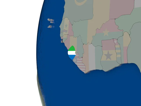 Sierra Leone met nationale vlag — Stockfoto