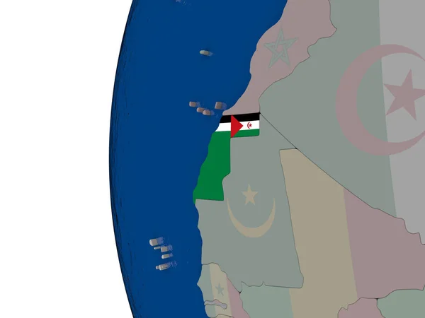 Західній Сахарі з національного прапору — стокове фото