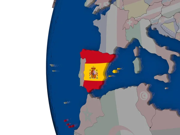 Spanien med flagga — Stockfoto