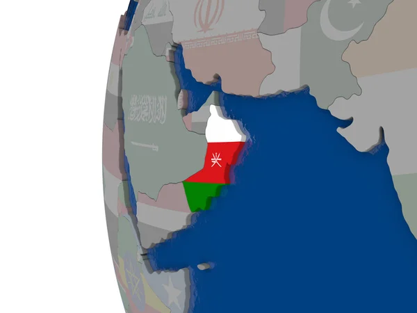 Oman z Flaga narodowa — Zdjęcie stockowe