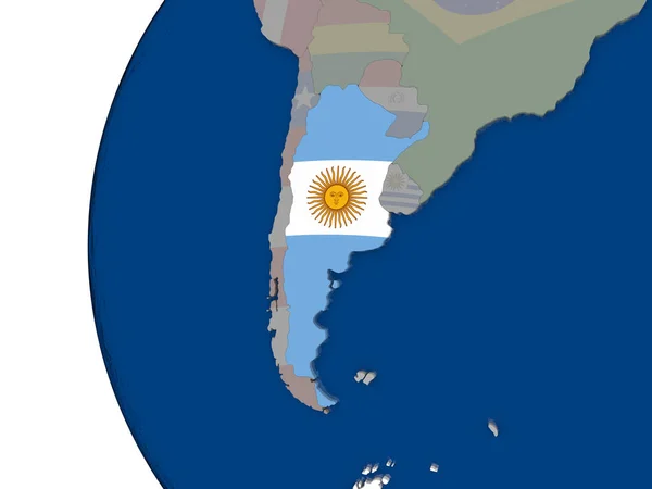 Аргентина с национальным флагом — стоковое фото