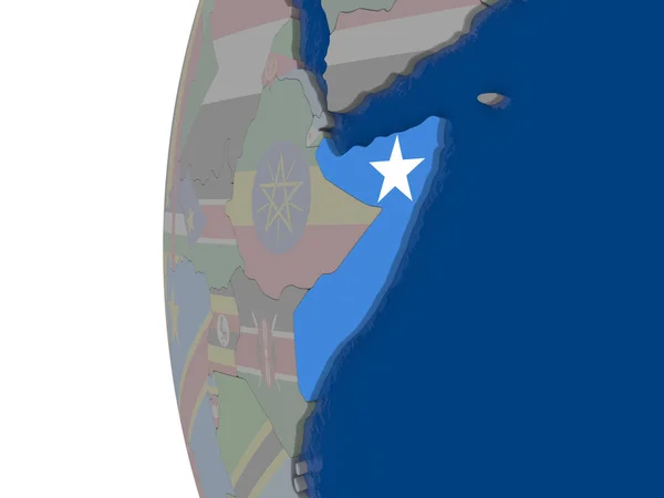 Somalia med flagga — Stockfoto