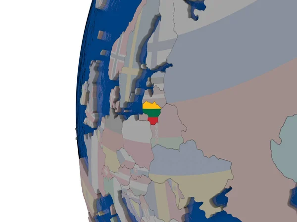 Lituania con bandera nacional —  Fotos de Stock