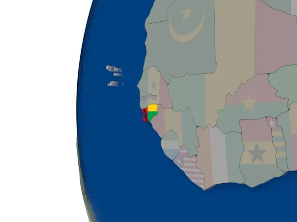 Guinee-Bissau met nationale vlag — Stockfoto