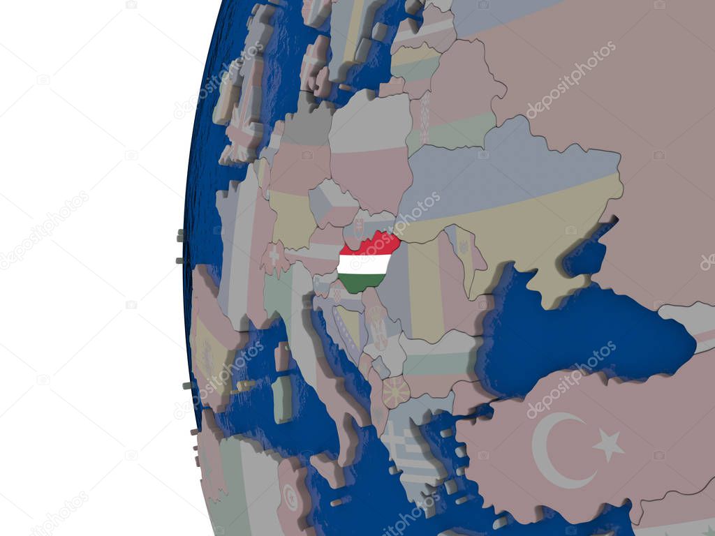 Hungary with national flag