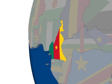 Kamerun ulusal bayrak ile