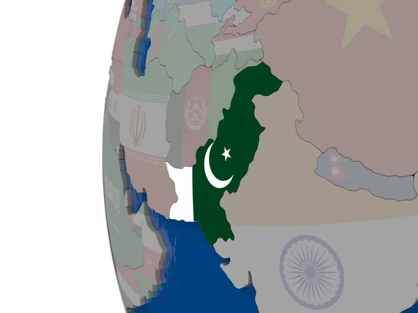 파키스탄 국기와 함께 — 스톡 사진