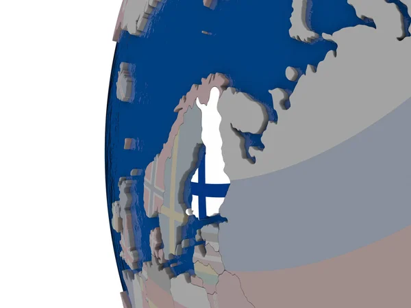 Finlandia z Flaga narodowa — Zdjęcie stockowe