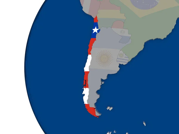 Chile s státní vlajka — Stock fotografie