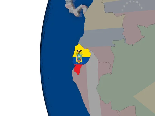 Ecuador mit Nationalflagge — Stockfoto