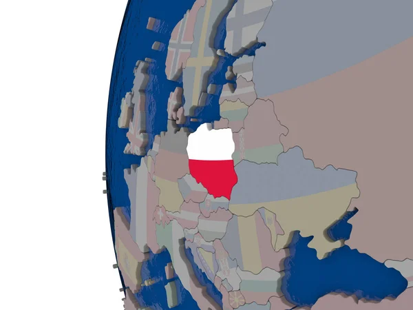 Polonia con bandera nacional — Foto de Stock