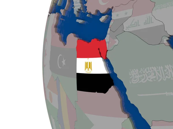 Egitto con bandiera nazionale — Foto Stock